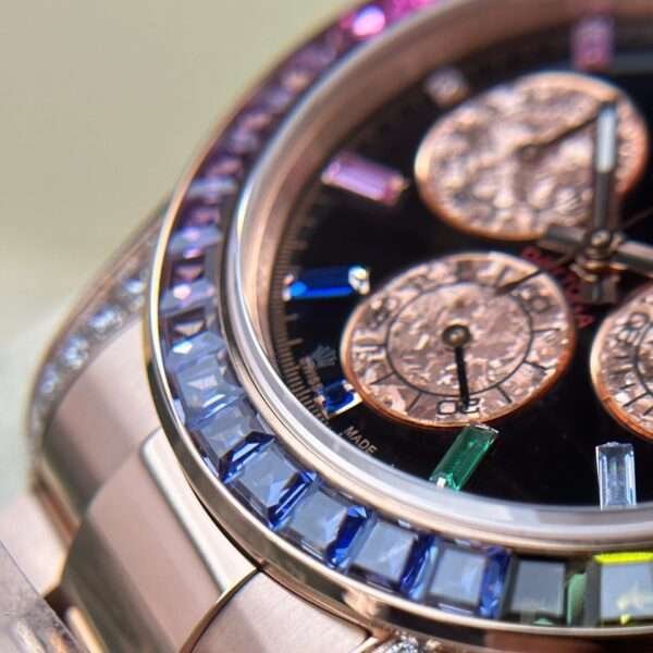 Rolex Cosmograph Daytona 116595 Rainbow Men’s Watch with Stones Steel Bracelet BT Factory 40mm - Image 3