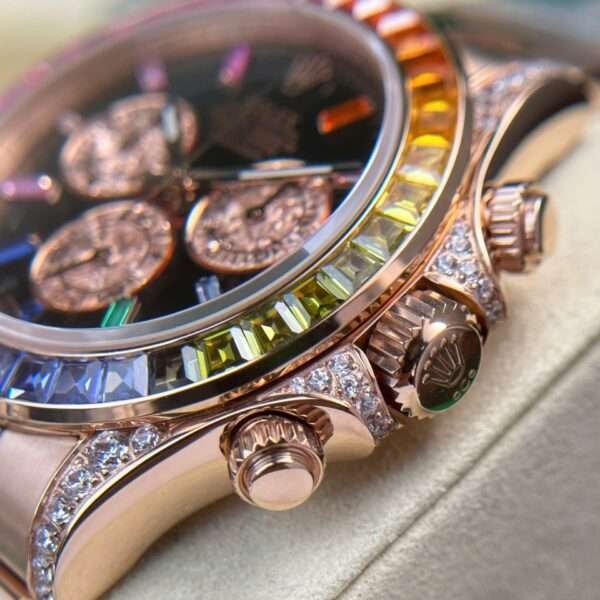 Rolex Cosmograph Daytona 116595 Rainbow Men’s Watch with Stones Steel Bracelet BT Factory 40mm - Image 4