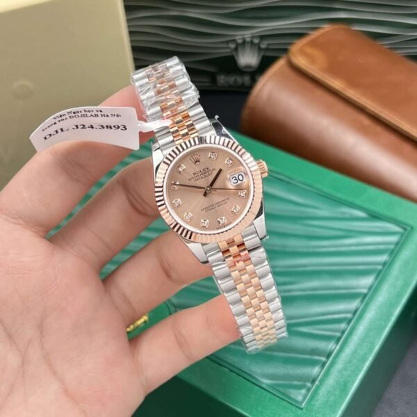Rolex DateJust 18K Rose Gold Women's Pink Dial GM Factory 31mm - Image 3
